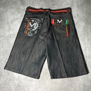 Y2K Most Official Seven Mens Black Denim Shorts Iron Fists Baggy Sz 38
Like new